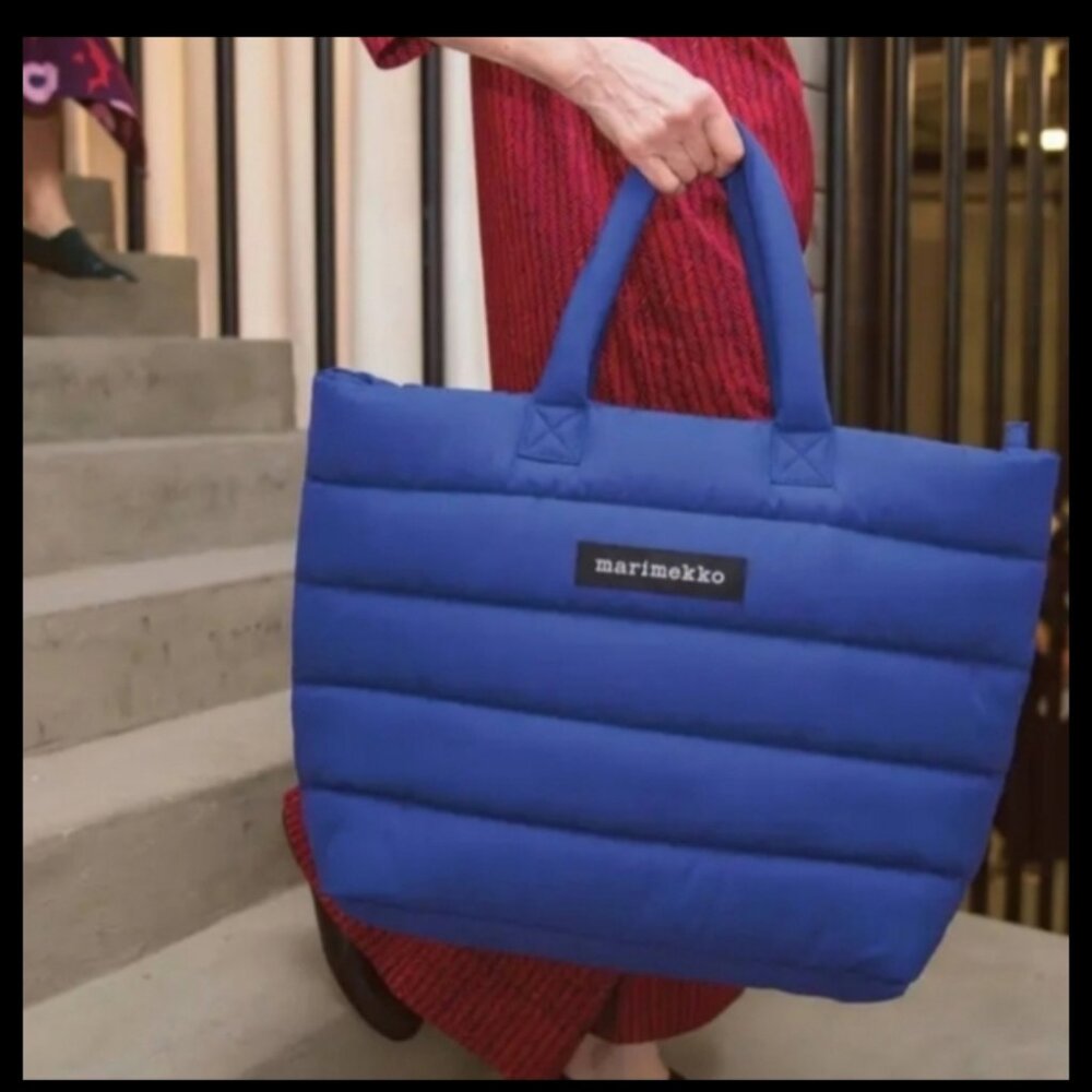 MARIMEKKO ISO Milla.Blue Puffer Tote Bag - Picture 2 of 11
